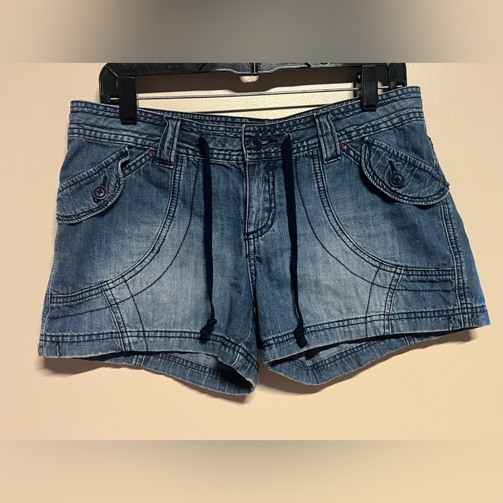 UNIONBAY Blue Jean Shorts with Raw Hem and Relaxed Fit